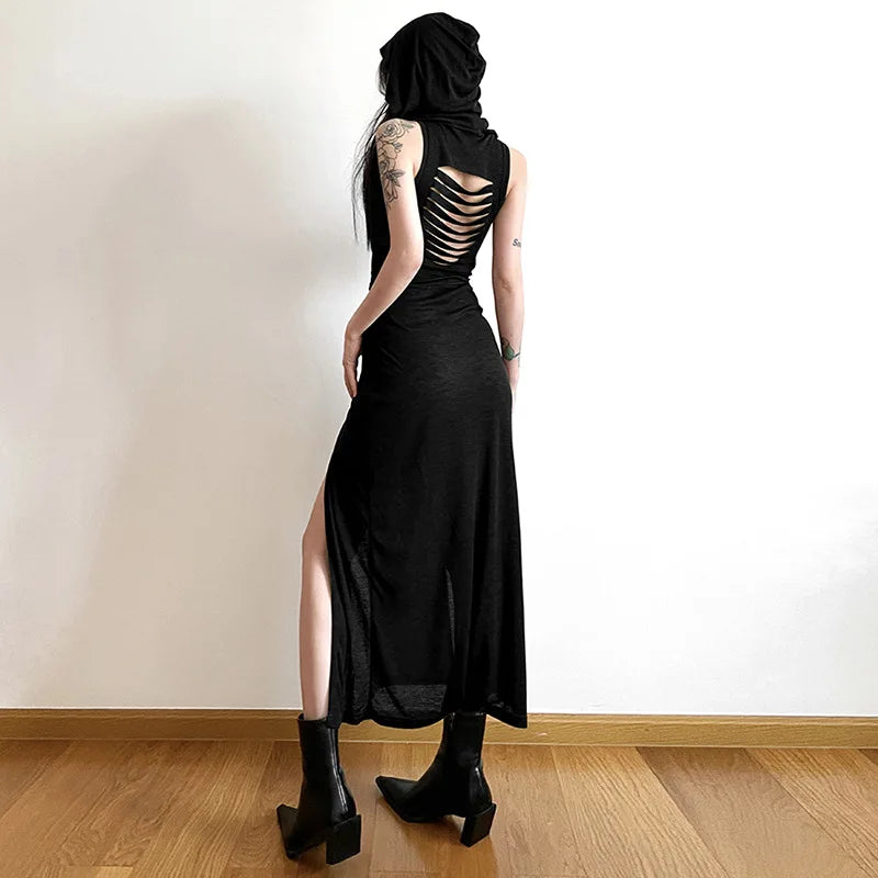 Urban Muse: Solid Split-Side Midi Dress for Women